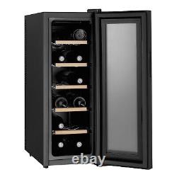 12 Bottle Wine Cooler Fridge Elegant Finish Thermoelectric Touch Control LED HQ