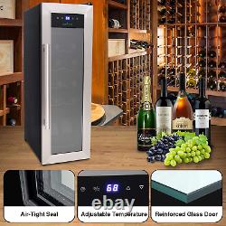 12 Bottle Wine Cooler Refrigerator Fridge Chiller Countertop Freestanding Compac