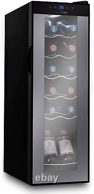 12 Bottle Wine Cooler Refrigerator White Red Wine Fridge Chiller Countertop Wi
