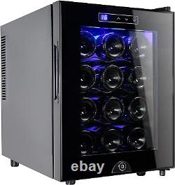 12 Bottle Wine Cooler Refrigerator, Wine Fridge Freestanding with Lock & Digital