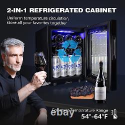 12 Bottle Wine Cooler Refrigerator, Wine Fridge Freestanding with Lock & Digital