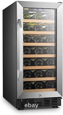 15 Inch Built in Wine Fridge Cooler, 33 Bottles Compressor Wine Cellar