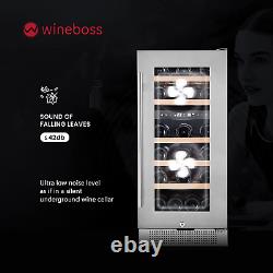 15 Wine Cooler Refrigerator, 28 Bottle Seamless Stainless Steel Built-In Freest