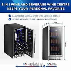 15'' Wine Cooler Refrigerator Built-In Or Freestanding Fridge 32 Bottles or