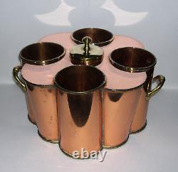 1920's Antique Four Bottle Twin Handle Copper & Brass Champagne / Wine Cooler