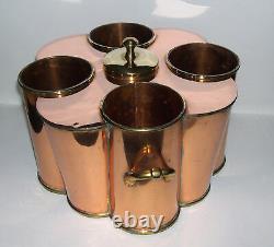 1920's Antique Four Bottle Twin Handle Copper & Brass Champagne / Wine Cooler