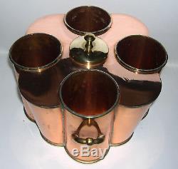 1920's Attractive Four Bottle Twin Handle Copper & Brass Champagne / Wine Cooler