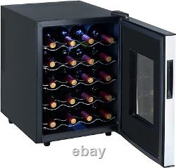 20 Bottle Thermoelectric Wine Cooler with Black Tinted Mirror Glass Door