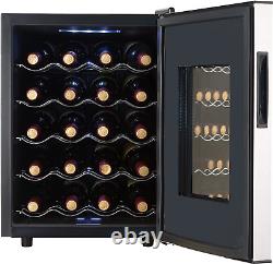 20 Bottle Thermoelectric Wine Cooler with Black Tinted Mirror Glass Door
