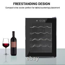 20 Bottle Wine Cooler Black Thermoelectric Wine Fridge Freestanding Wine Cellar