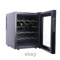 20 Bottle Wine Cooler Black Thermoelectric Wine Fridge Freestanding Wine Cellar