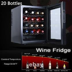 20 Bottle Wine Fridge Thermoelectric Mini Drinks Cooler Touch Control LED Light