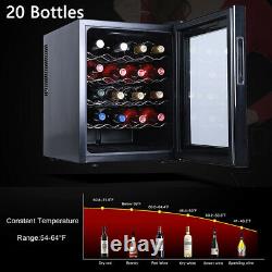 20 Bottles Thermoelectric Wine Cooler Bar Display LED Frige Cabinet Touch Screen