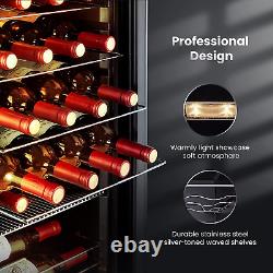 24 Bottle Wine Cooler Refrigerators Freestanding under Counter Compact Bar Bever