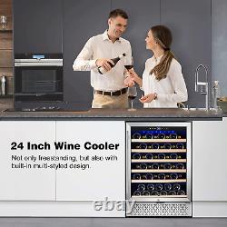 24 Inch Wine Cooler Refrigerator 51 Bottle Built-In or Freestanding 24'' Fridge