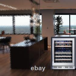 24'' Wine Cooler Refrigerator 40 Bottle Dual Zone Built-In or Freestanding Fri