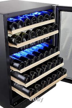 24 Wine and Beverage Refrigerator Cooler, 46 Bottle Capacity, Built-In or Frees