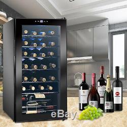 28 Bottles Compressor Wine Cooler, 53 Liters Can Hold, 220V(Black)