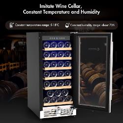 30 Bottle Freestanding Wine Cooler Fridge Cabinet Refrigerator Stainless Steel