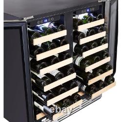 30 In. Wine Cooler 66 Bottle Dual Zone Built-In And Freestanding With Stainless