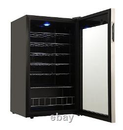 33 Bottles Wine Beer Fridge Beverage Drinks Cooler 95L LED Stainless Steel Home