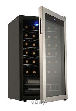 33 Bottles Wine Beer Fridge Beverage Drinks Cooler 95L LED Stainless Steel Home