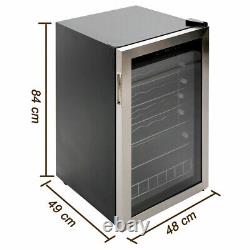 33 Bottles Wine Beer Fridge Beverage Drinks Cooler 95L LED Stainless Steel Home