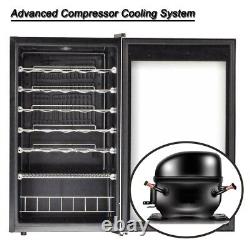 33 Bottles Wine Beer Fridge Beverage Drinks Cooler 95L LED Stainless Steel Home