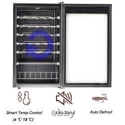 33 Bottles Wine Beer Fridge Beverage Drinks Cooler 95L LED Stainless Steel Home