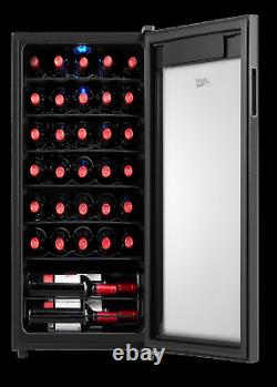 34 Bottle Wine Cooler Slide-Out Shelves Touch Control LED display Large Capacity