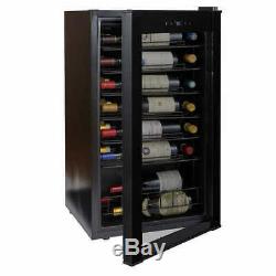 36-Bottle Wine Cooler. Wine Enthusiast VinoView Black Stainless Steel