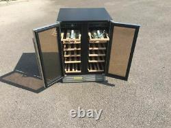 60cm Double Door Dual Zone Under Counter Wine Cooler 40 Bottles Capacity