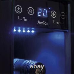 Amica AWC150BL 15cm Black Free Standing Under Counter LED 6 Bottle Wine Cooler