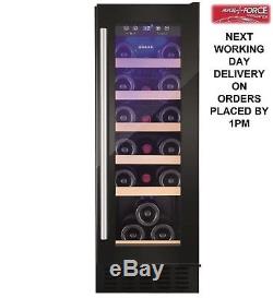Amica AWC300BL 30cm 19 Bottle Free Standing Undercounter Wine Cooler In Black