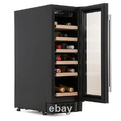 Amica AWC300BL 30cm Black Free Standing Under Counter LED 19 Bottle Wine Cooler