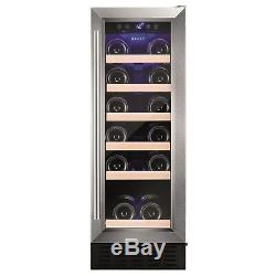 Amica AWC300SS 19 Bottle Freestanding Under Counter Wine Cooler Singlel AWC300SS