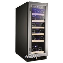 Amica AWC300SS Wine Cooler, 30cm Stainless Steel Dual Zone 19 Bottle Cabinet