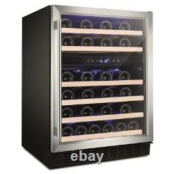 Amica AWC600SS 46 Bottle Freestanding Under Counter Wine Cooler Dual Zone