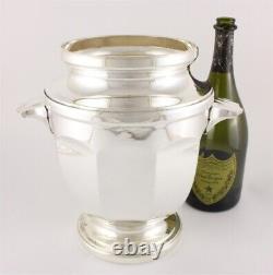 Antique Champagne Cooler. French Silver Plated Wine Bottle Ice Bucket. C1930