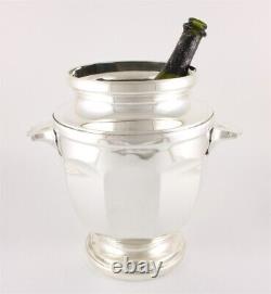 Antique Champagne Cooler. French Silver Plated Wine Bottle Ice Bucket. C1930