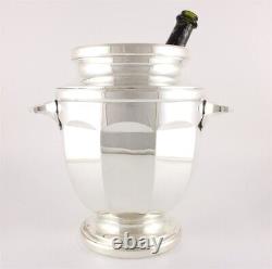 Antique Champagne Cooler. French Silver Plated Wine Bottle Ice Bucket. C1930