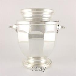 Antique Champagne Cooler. French Silver Plated Wine Bottle Ice Bucket. C1930