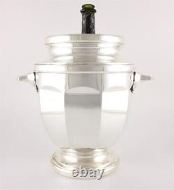 Antique Champagne Cooler. French Silver Plated Wine Bottle Ice Bucket. C1930