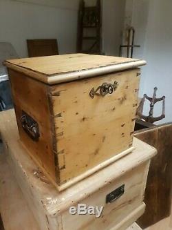 Antique Pine Bottle Chest Box Carry Case Very Rare and Unusual Wine Cooler
