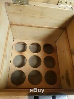 Antique Pine Bottle Chest Box Carry Case Very Rare and Unusual Wine Cooler