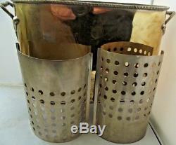 Antique Two Bottle Wine Champagne Cooler Cross Keys Makers Mark Plated