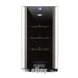 B-Stock Wine Cooler Mini Fridge Refrigerator 24l 8 Bottles LED Glass Door Stee