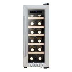 Baridi 12 Bottle Wine Cooler Digital Touch Screen & LED Stainless Steel DH74