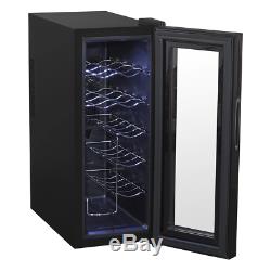 Baridi 12 Bottle Wine Cooler, Fridge, Touch Screen, LED, Low Energy A, Black