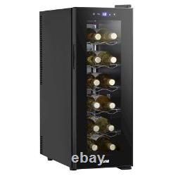 Baridi 12 Bottle Wine Cooler with Digital Touch Screen Controls & LED Black DH73